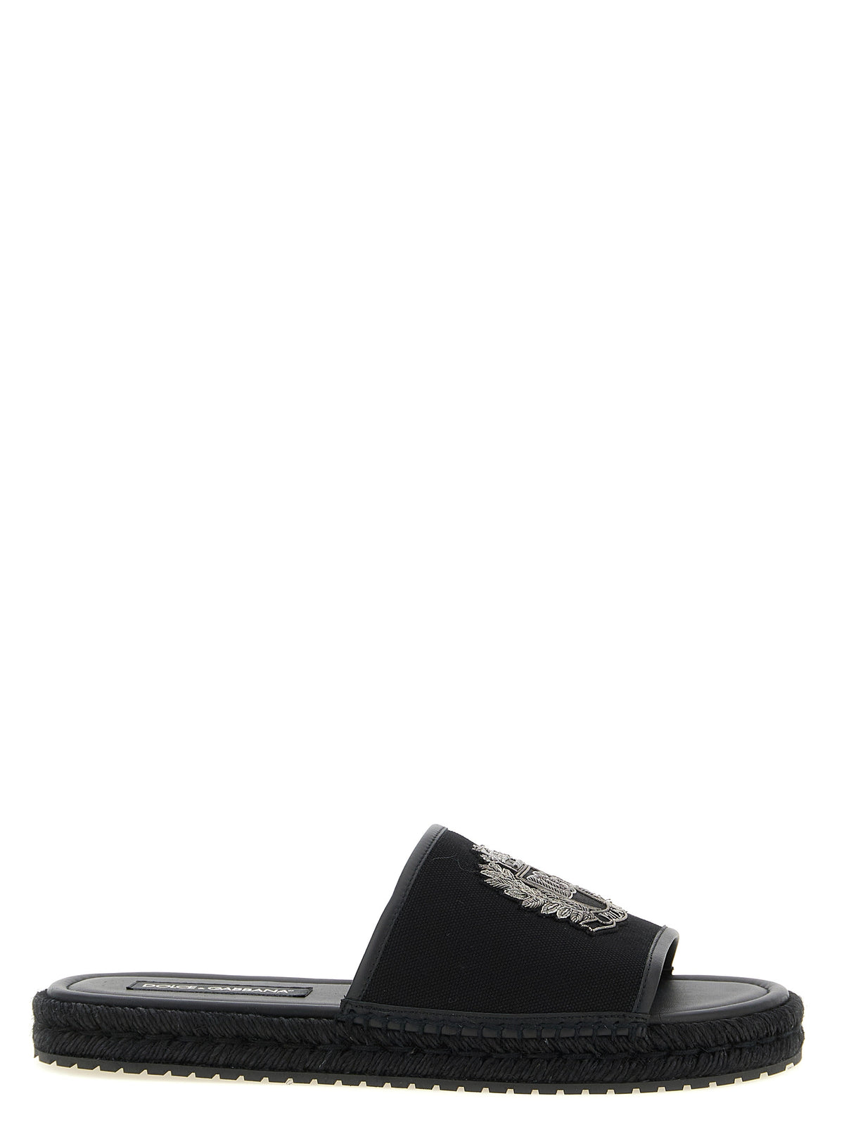 Dolce & Gabbana Black Cotton Slides for Men