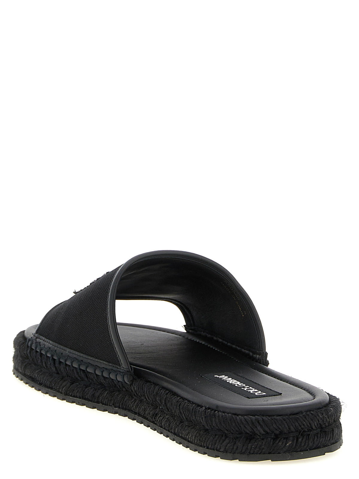 Dolce & Gabbana Black Cotton Slides for Men