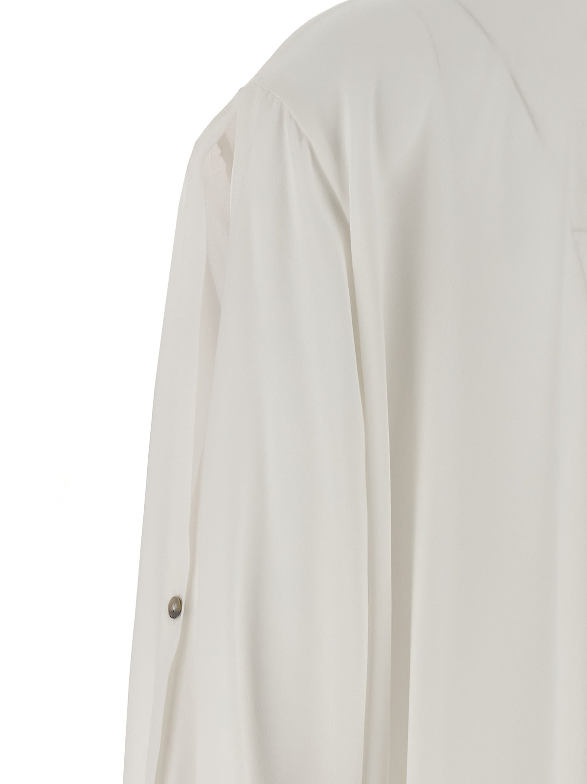 DI.LA3 PARI' White Silk Blouse - Elegant Lavallière Collar