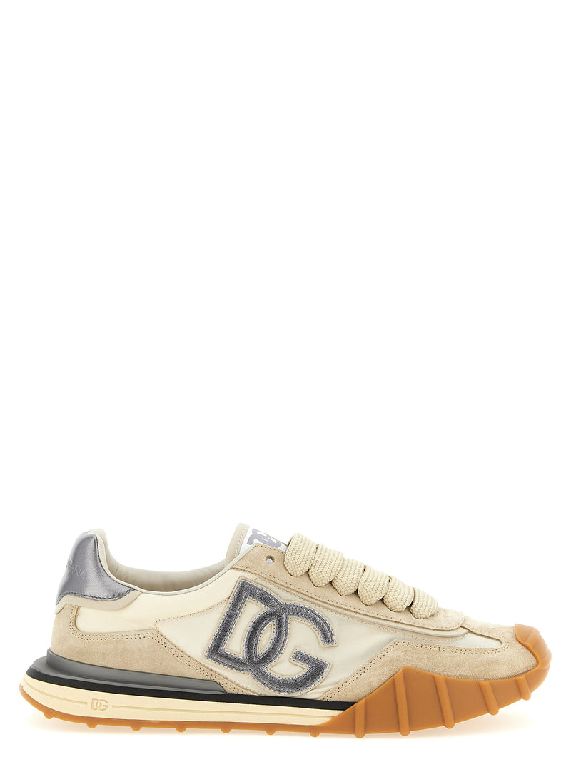 Dolce & Gabbana Silver Calfskin DG Athletic Sneakers
