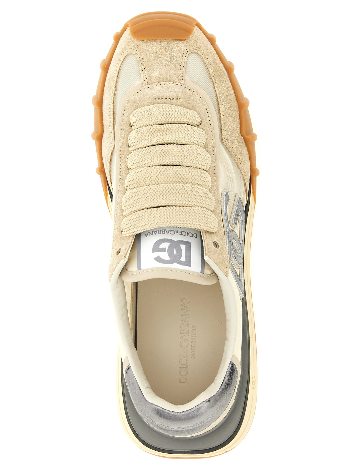 Dolce & Gabbana Silver Calfskin DG Athletic Sneakers