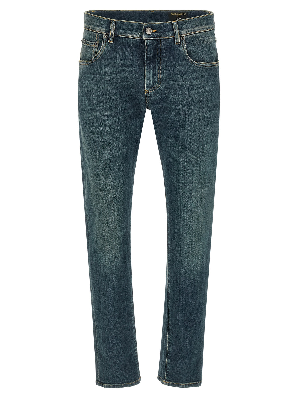 Jean Dolce & Gabbana bleu en coton coupe slim
