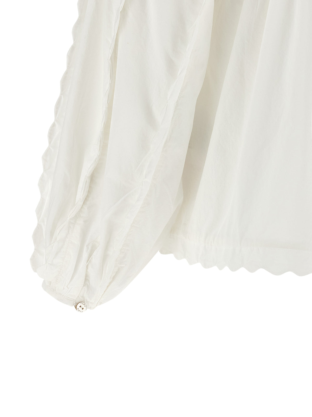 FARM RIO White Cotton Blouse with Square Neckline