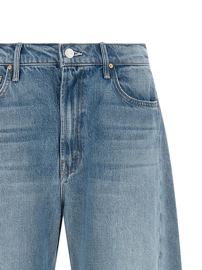 Mother Denim Blue Cotton Cropped Jeans