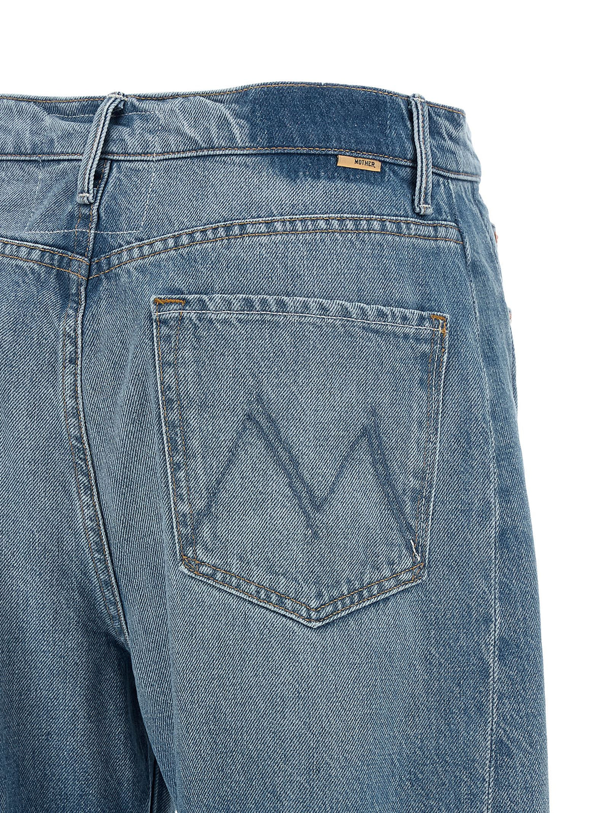 Jean court en coton bleu denim Mother