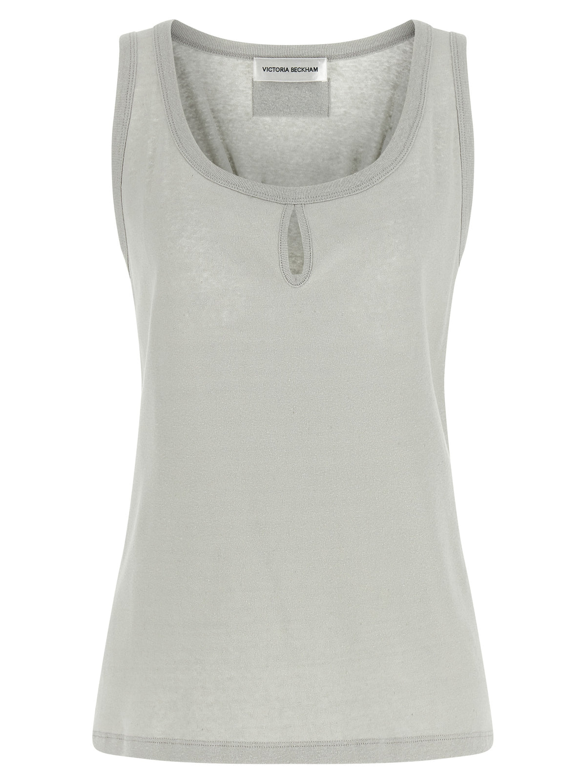 Victoria Beckham Gray Split Tank Top - Elegant Cotton Blend