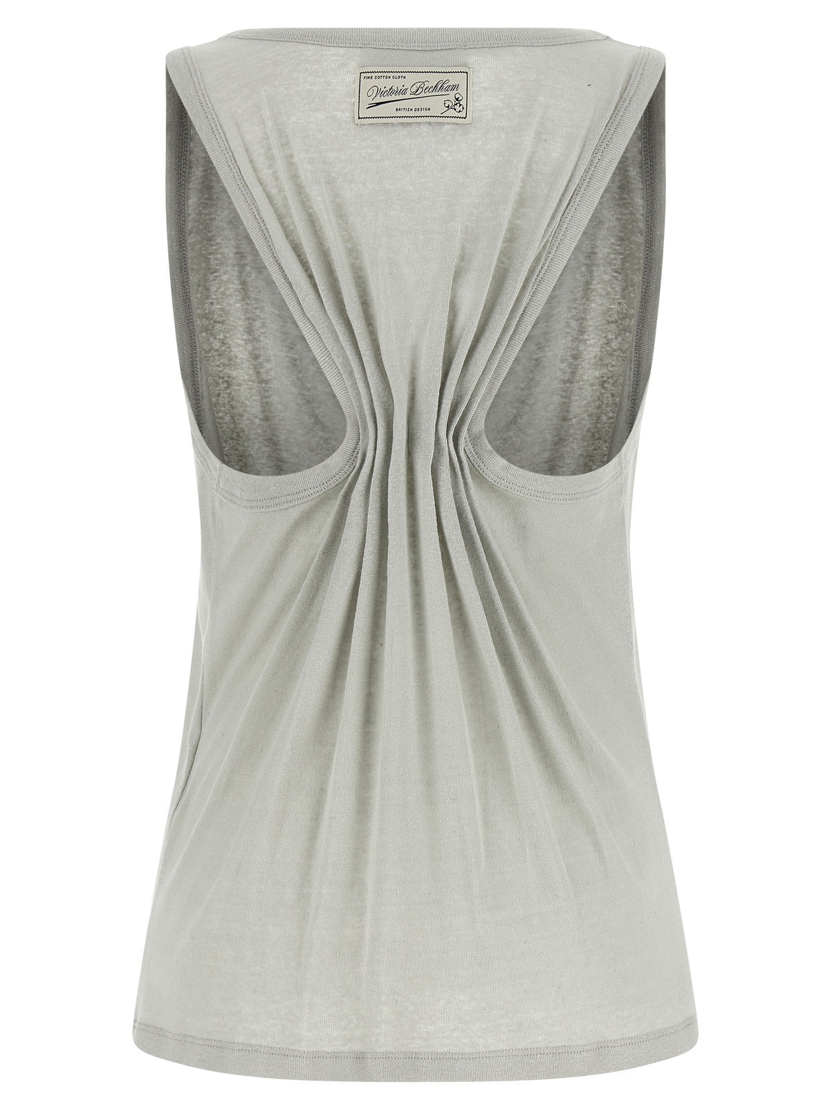 Victoria Beckham Gray Split Tank Top - Elegant Cotton Blend
