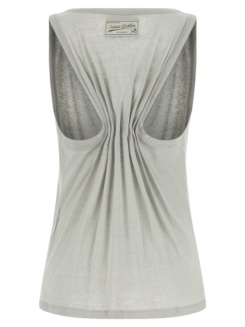 Victoria Beckham Gray Split Tank Top - Elegant Cotton Blend