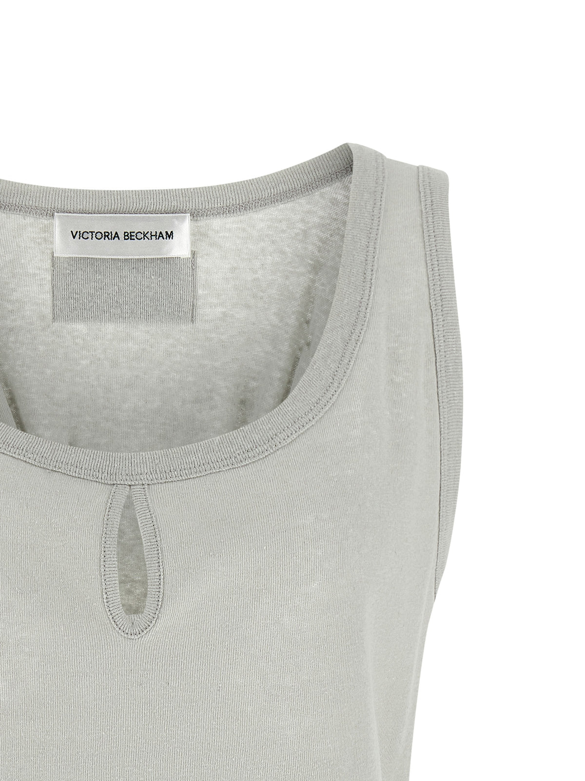 Victoria Beckham Gray Split Tank Top - Elegant Cotton Blend