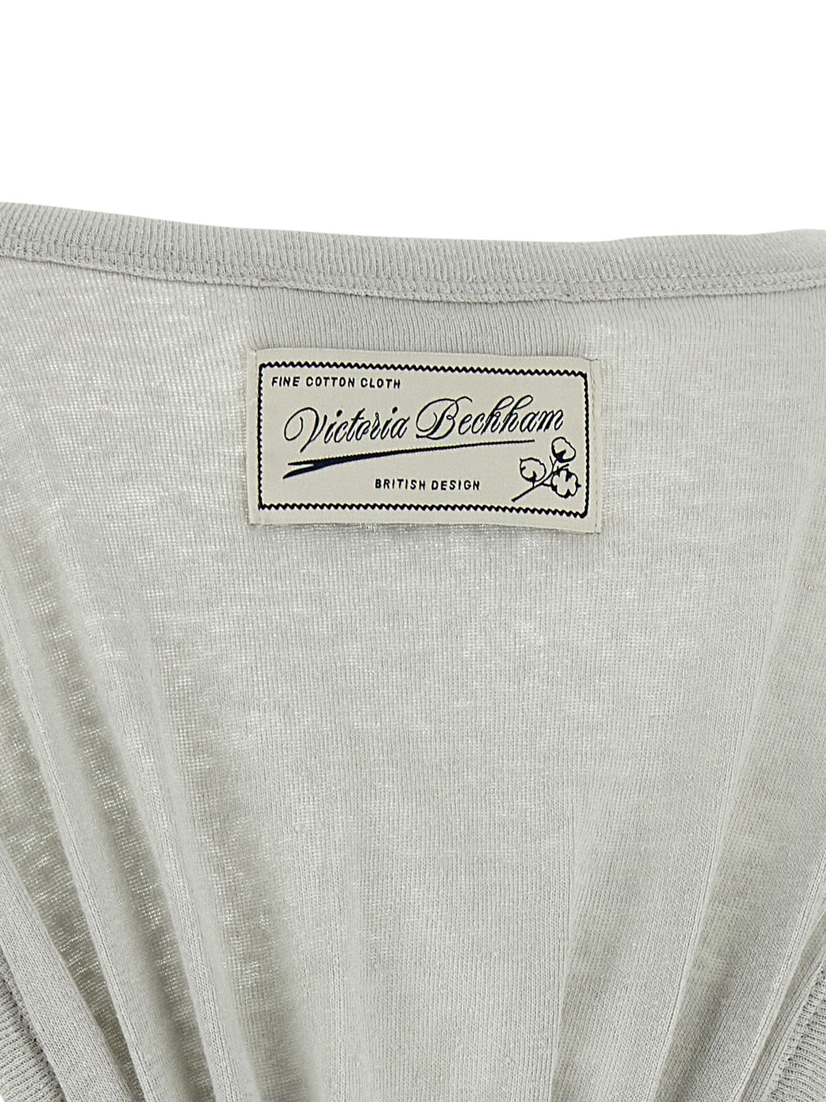 Victoria Beckham Gray Split Tank Top - Elegant Cotton Blend