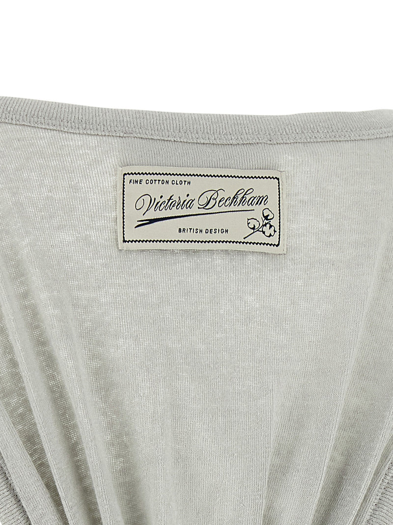 Victoria Beckham Gray Split Tank Top - Elegant Cotton Blend