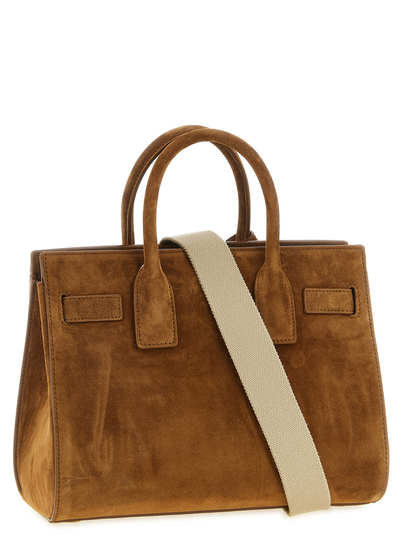Sac à main Saint Laurent en cuir de veau marron