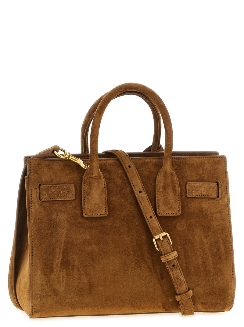 Sac à main Saint Laurent en cuir de veau marron