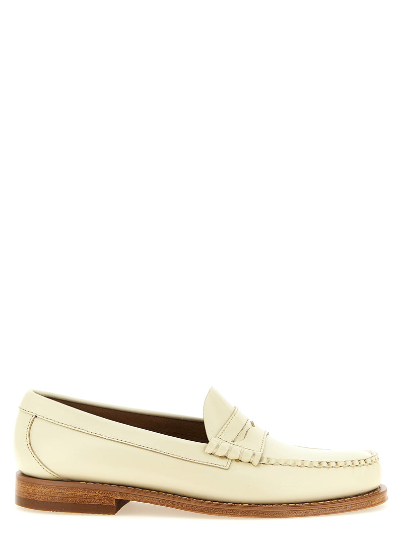 Mocassins G.H. BASS en cuir de vachette beige à enfiler