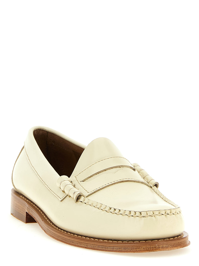 Mocassins G.H. BASS en cuir de vachette beige à enfiler