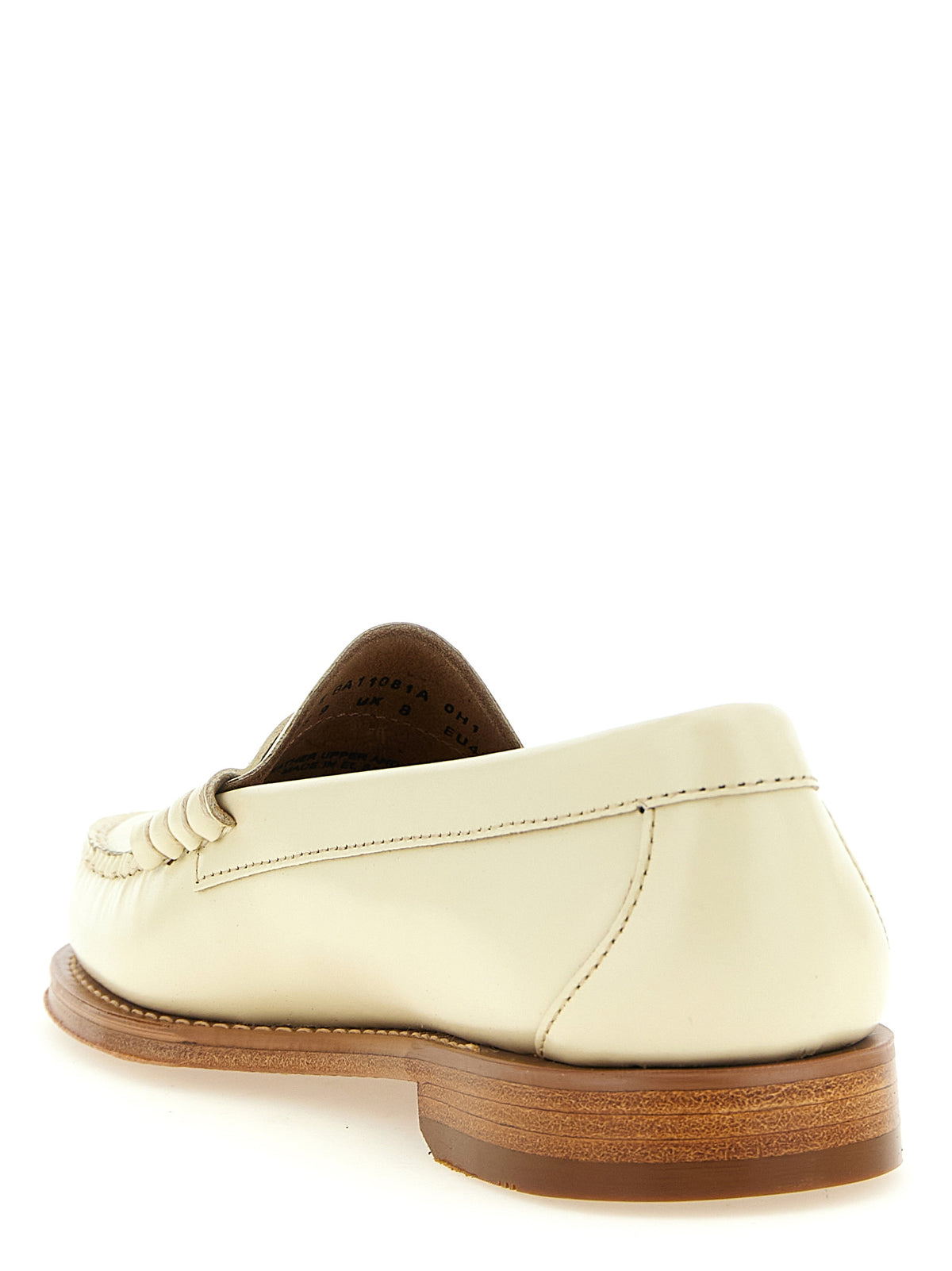 Mocassins G.H. BASS en cuir de vachette beige à enfiler