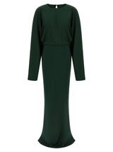 Norma Kamali Reverse Obie Bicolor Long Dress in Green