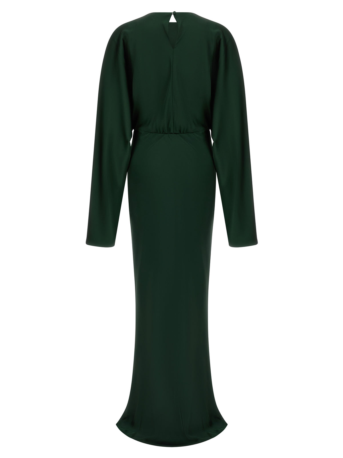 Norma Kamali Reverse Obie Bicolor Long Dress in Green