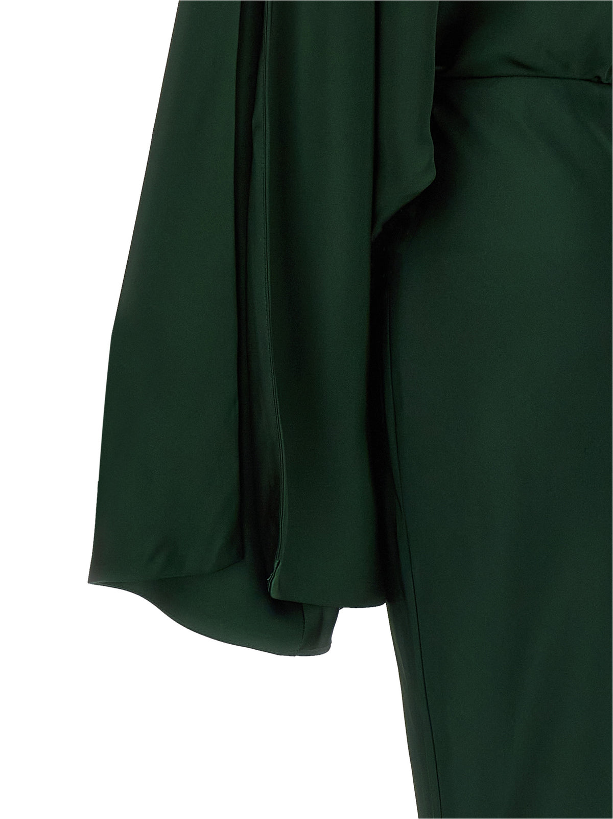 Norma Kamali Reverse Obie Bicolor Long Dress in Green