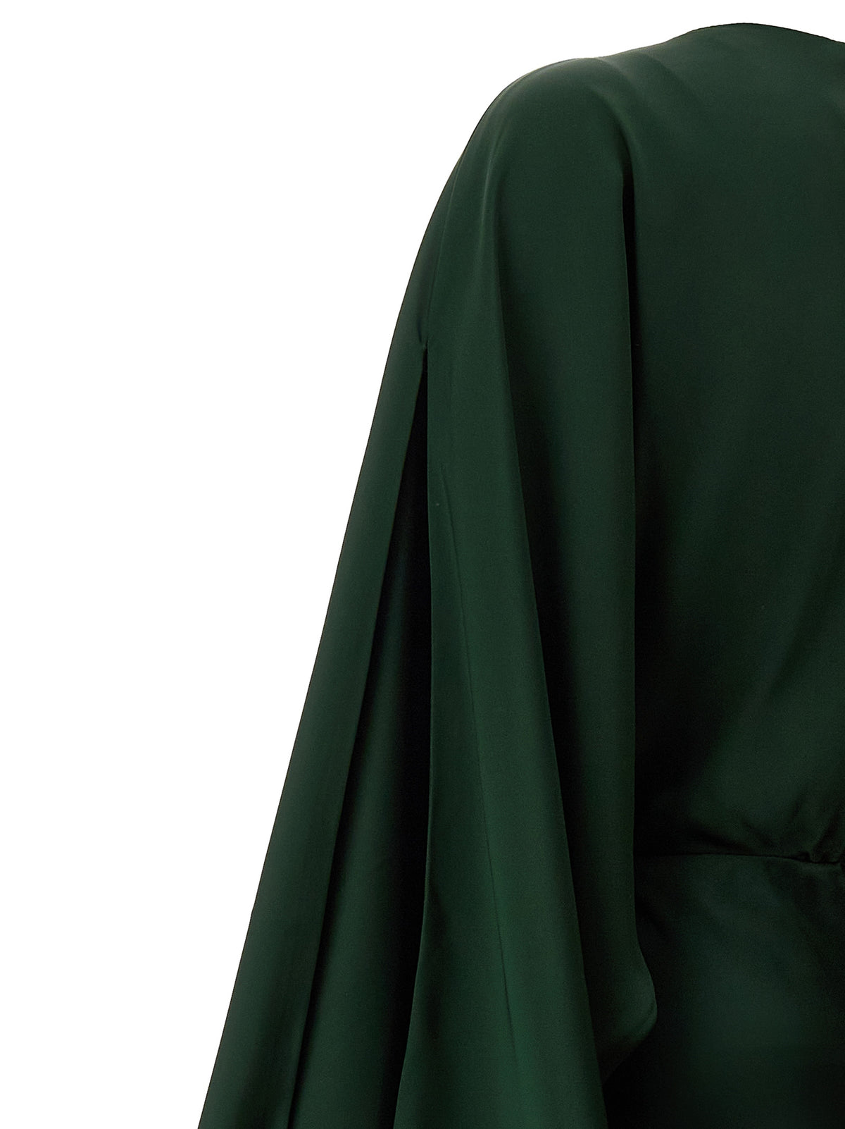 Norma Kamali Reverse Obie Bicolor Long Dress in Green