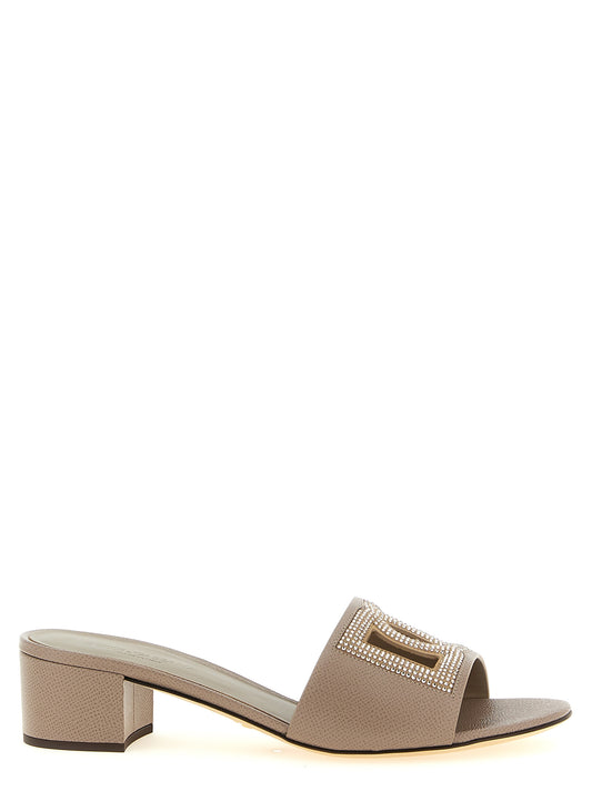 Dolce & Gabbana Gray Calfskin Mules - Elegant Footwear