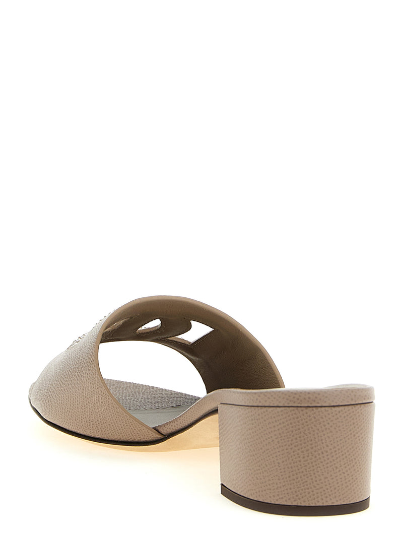 Dolce & Gabbana Gray Calfskin Mules - Elegant Footwear