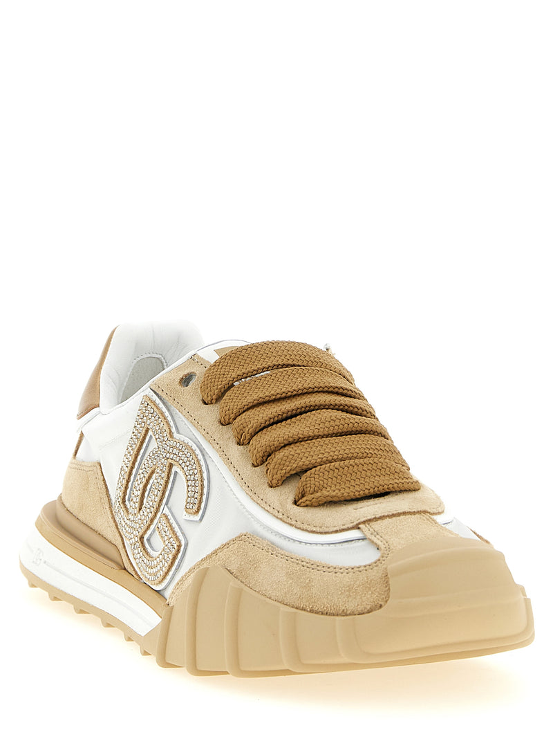 Dolce & Gabbana Beige Calfskin ‘DG Athletic’ Sneakers