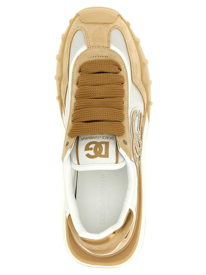 Dolce & Gabbana Beige Calfskin ‘DG Athletic’ Sneakers