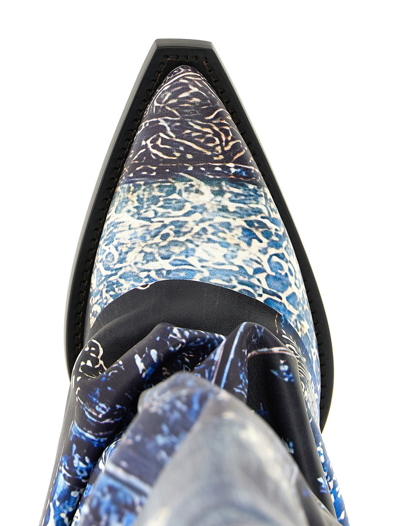 R13 Blue Leather Chelsea Boots