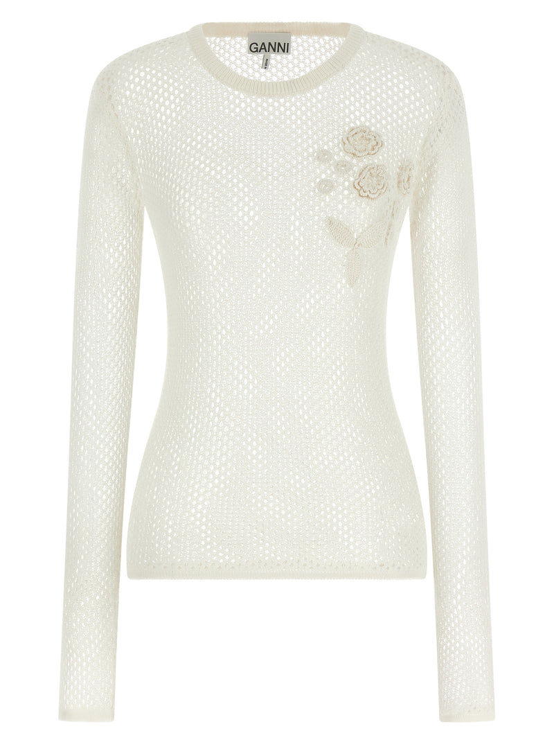 Ganni White Organic Cotton Cardigan - Sustainable Fashion