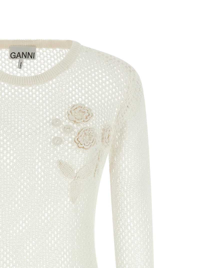 Ganni White Organic Cotton Cardigan - Sustainable Fashion