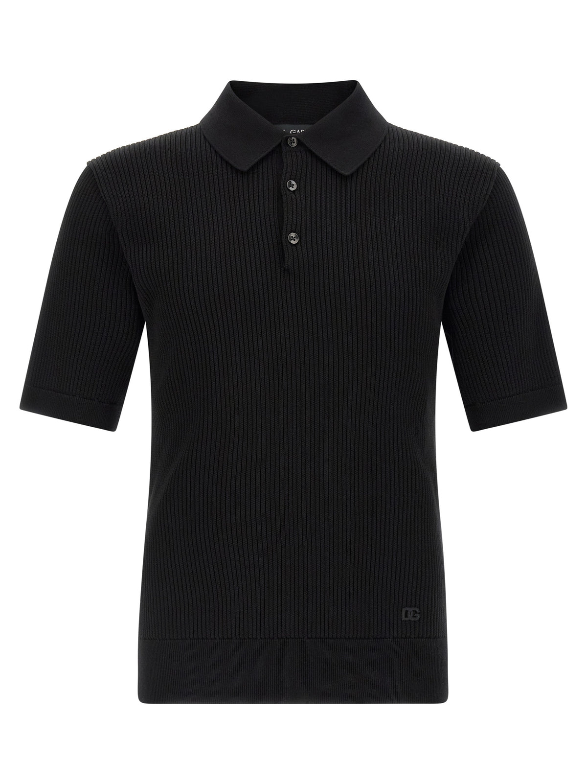 Polo en coton noir Dolce & Gabbana