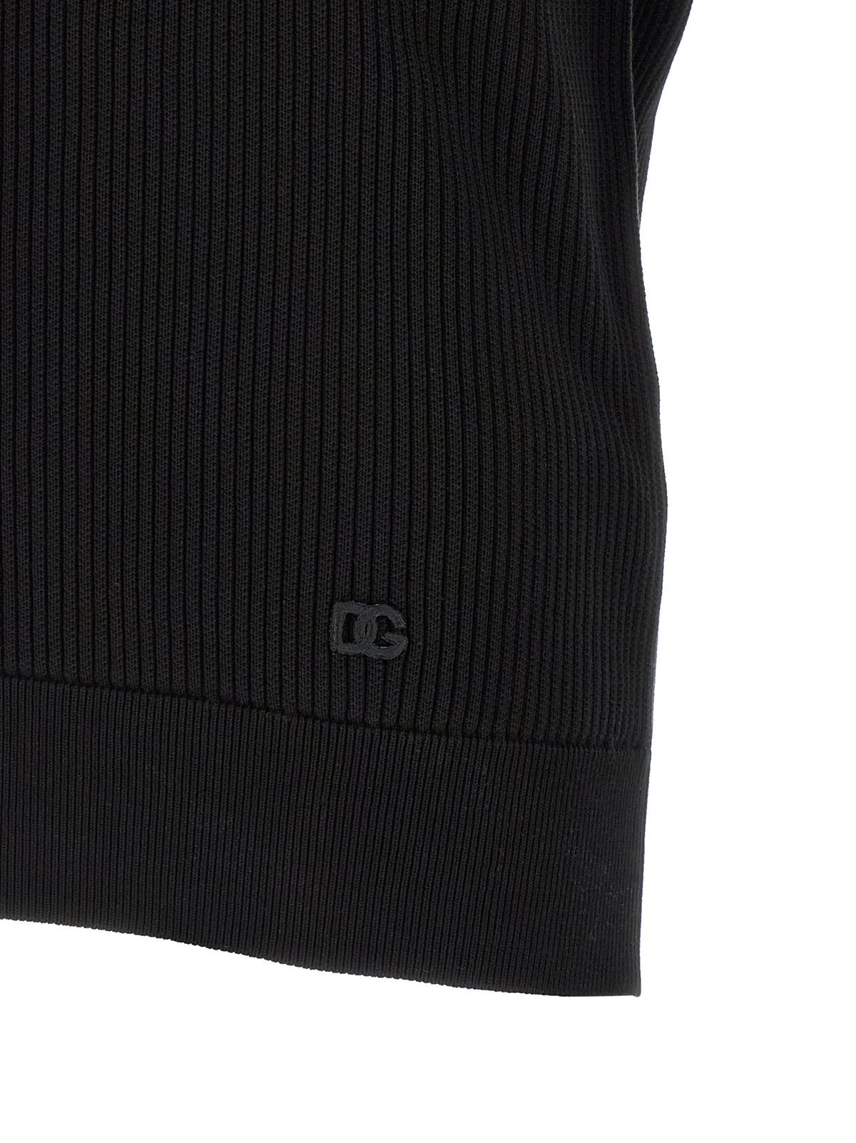 Polo en coton noir Dolce & Gabbana