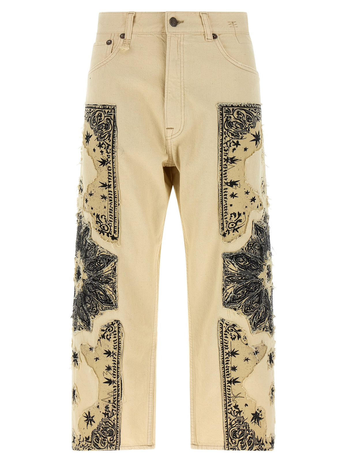 Jean droit en coton beige R13