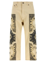 Jean droit en coton beige R13