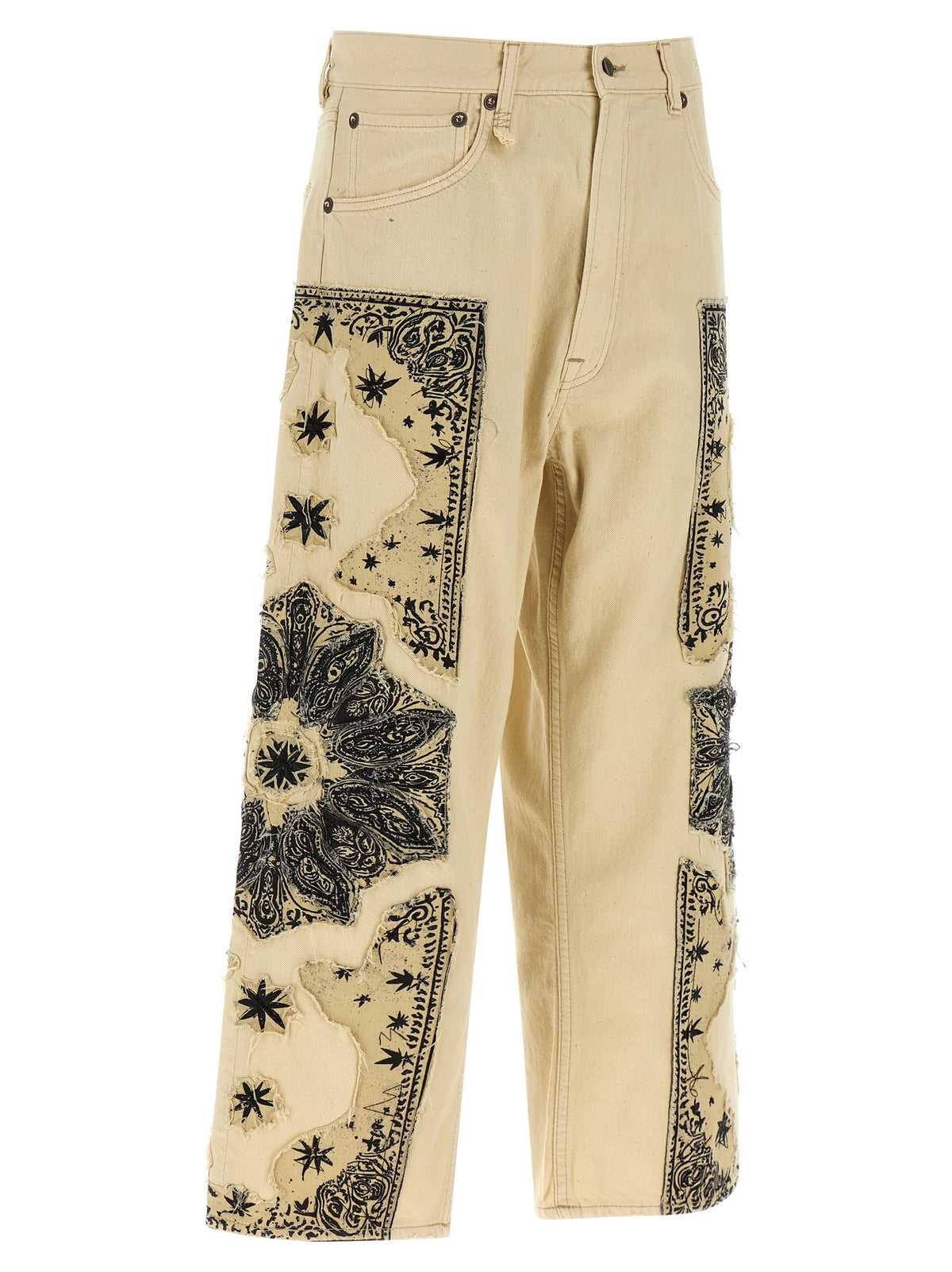 Jean droit en coton beige R13