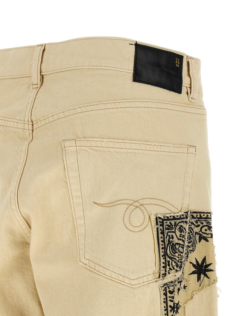 R13 Beige Cotton Straight-Leg Jeans