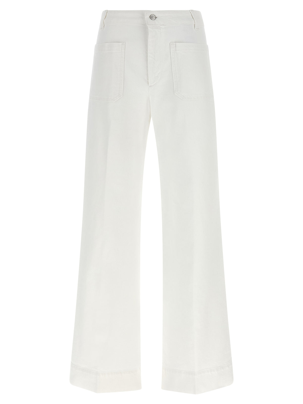 Victoria Beckham Alina White Cotton Flared Jeans