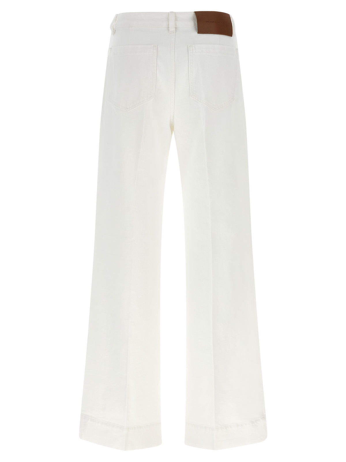 Victoria Beckham Alina White Cotton Flared Jeans