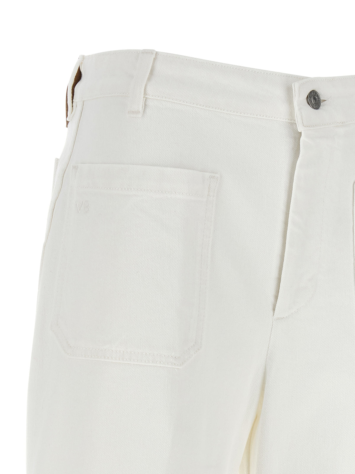 Victoria Beckham Alina White Cotton Flared Jeans