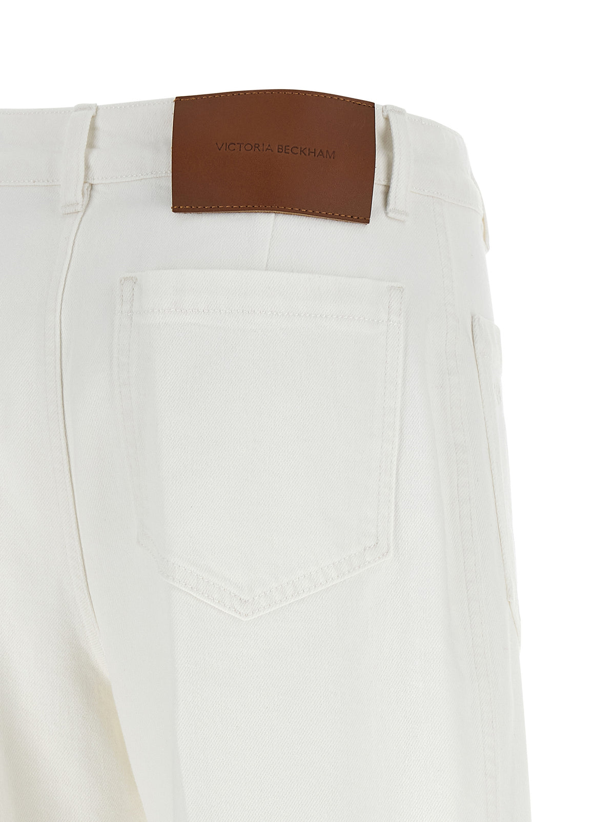 Victoria Beckham Alina White Cotton Flared Jeans