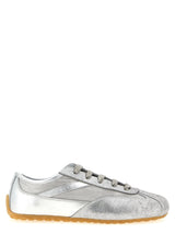 Baskets athlétiques Alexander McQueen en cuir argenté