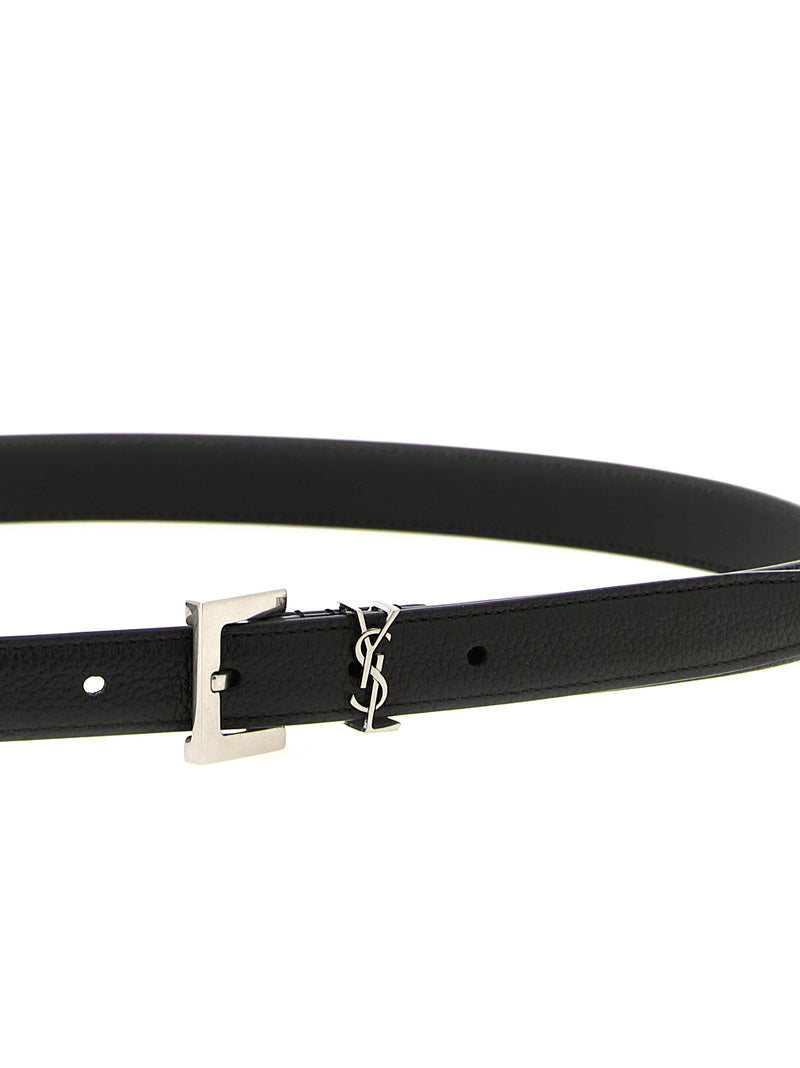 Ceinture Saint Laurent en veau noir