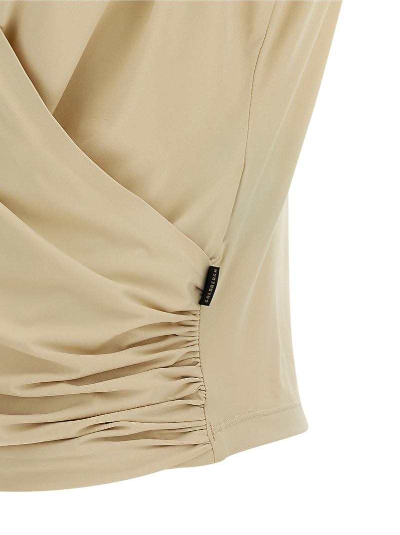 GOLDBERGH Calipso Beige Polyamide Sport Bra for Women
