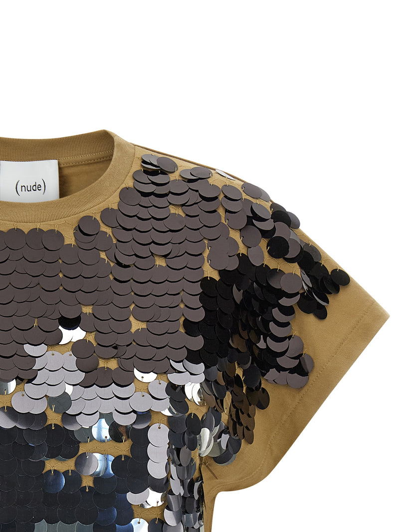 T-shirt en coton marron NUDE