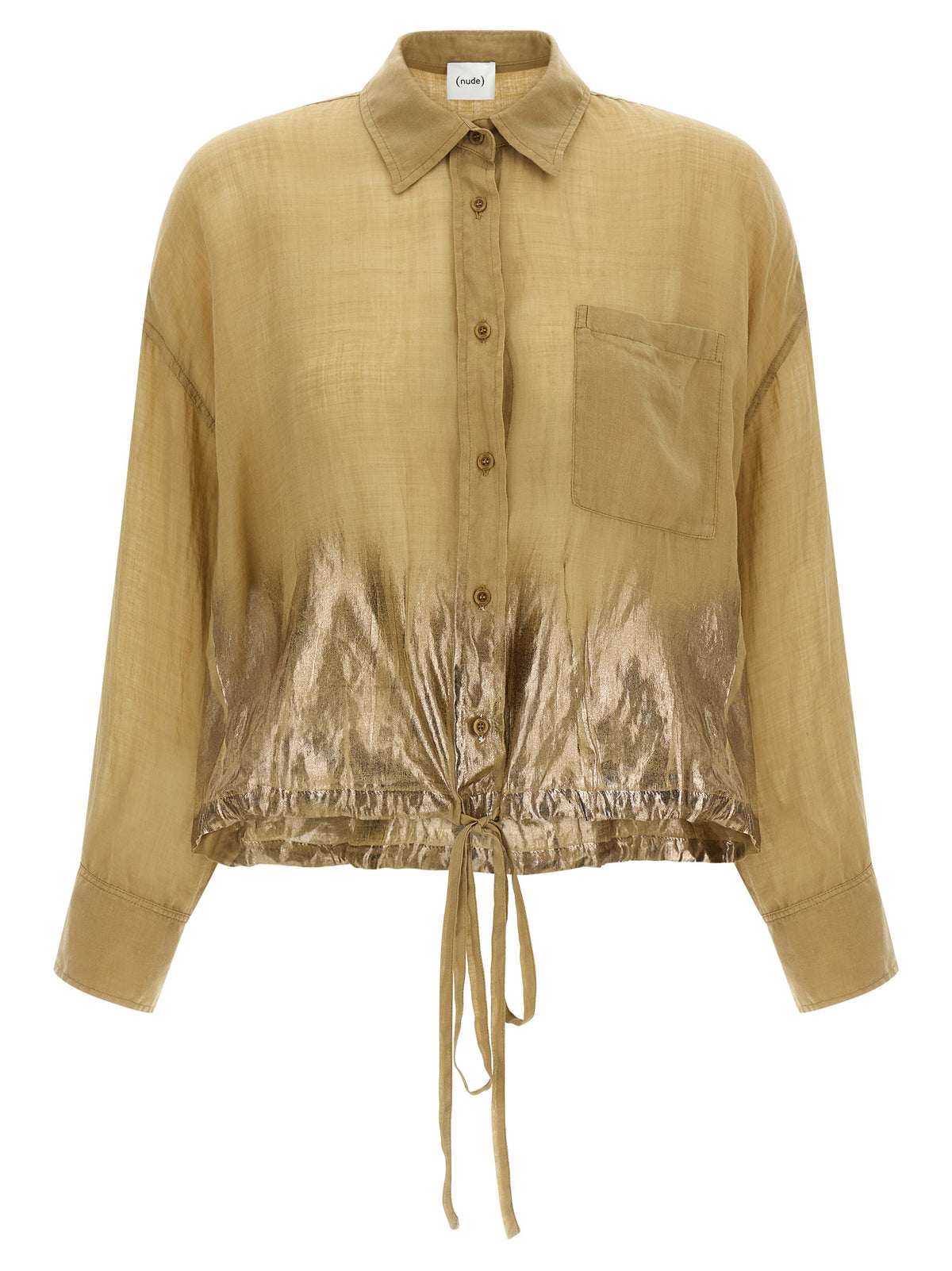 Chemisier NUDE marron en Tencel