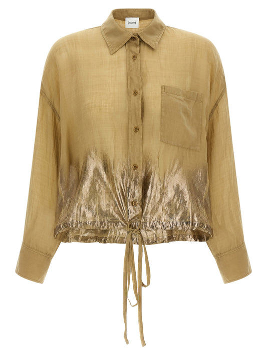 Chemisier NUDE marron en Tencel
