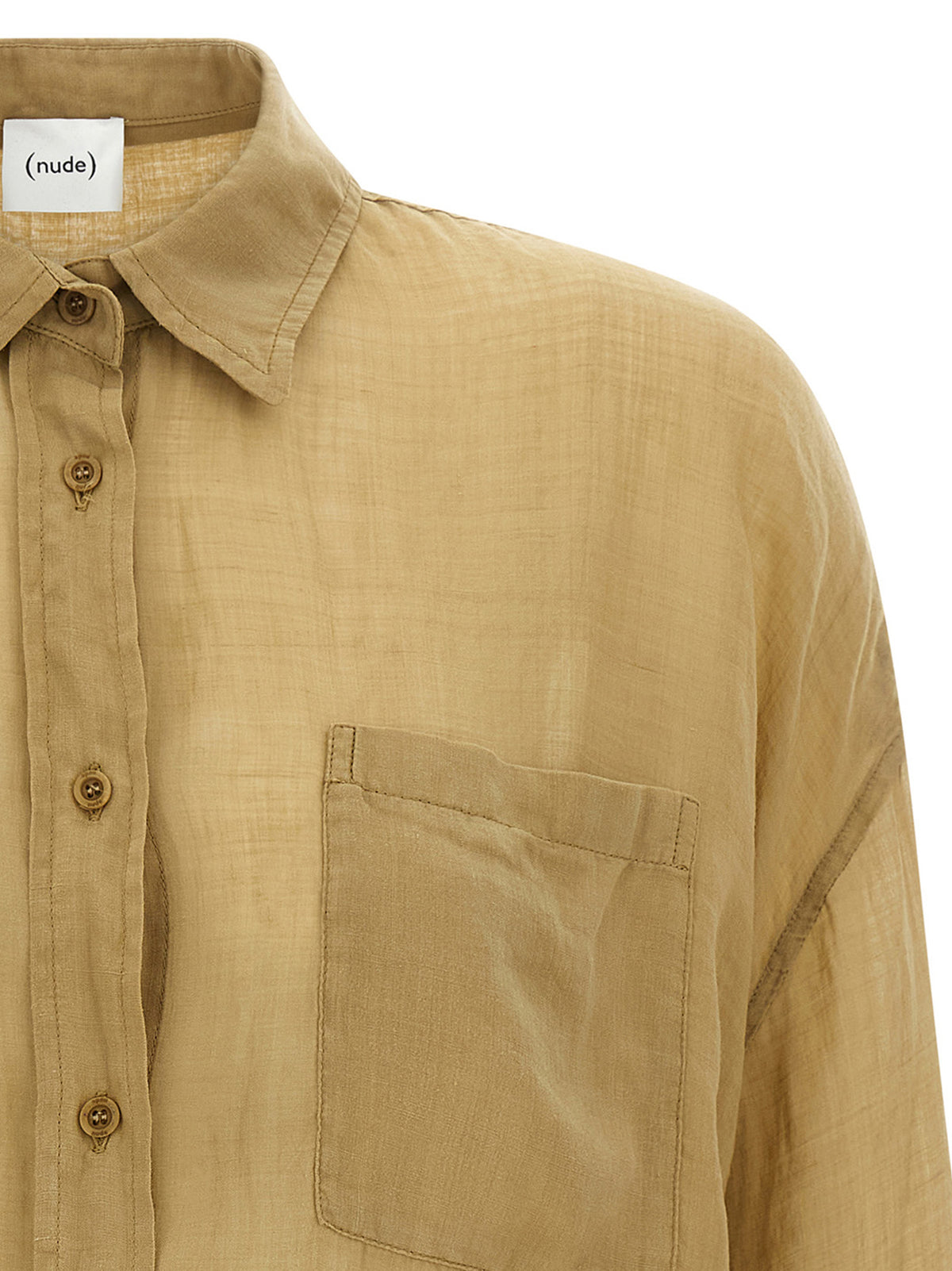 Chemisier NUDE marron en Tencel