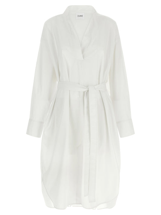 Robe midi NUDE en coton blanc