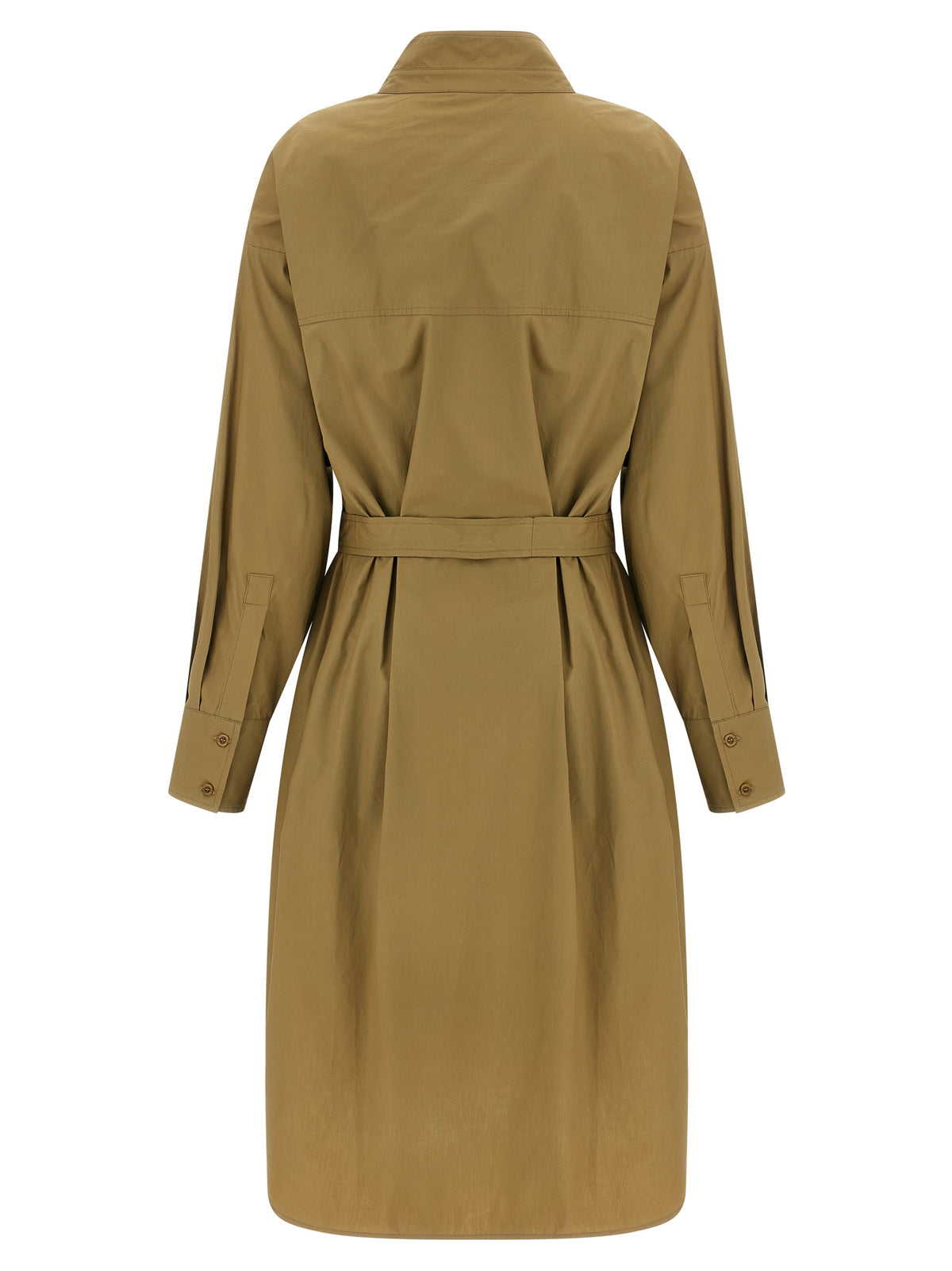 Robe midi en coton marron nude